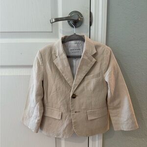 Janie and Jack Linen-Cotton Khaki Blazer